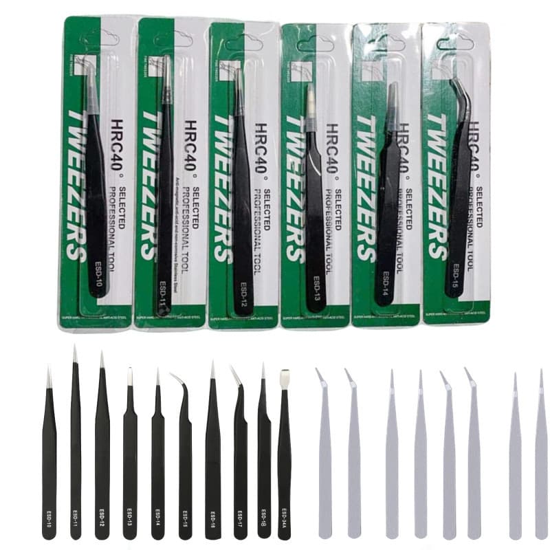 Tweezers, high-precision stainless steel, anti-static tweezers, pointed tips, nail art tweezers, bird's nest picking, electronic disassembly machine