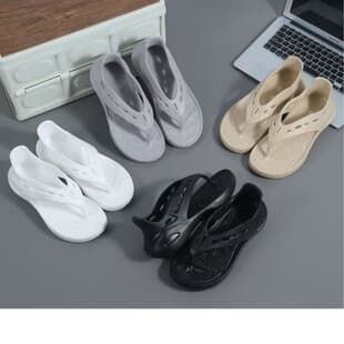 Cross-border Flip Flops Men's EVA Thick Sole Summer Toe Separator Sandals, Simple Beach Shoes Women's Wholesale