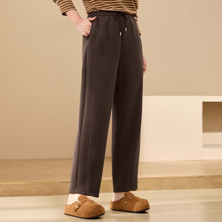 Comfortable Simple Casual Pants - Xianlixiu Plus Size Women's Drawstring Elastic Waist Pants for Fat mm 2025 Winter New Arrival