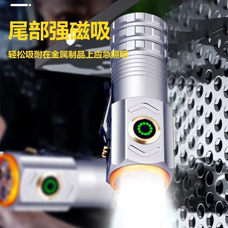 Cross-border TikTok Three-Eye Outdoor Alloy Flashlight, Home Portable Strong Light Mini LED Camping Wholesale