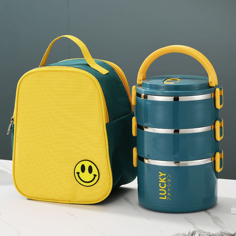 Insulated Lunch Box for Office Workers with Lid, Adult Thermal Food Container, Lunch Bag, Student Bento Box, Stainless Steel Insulated