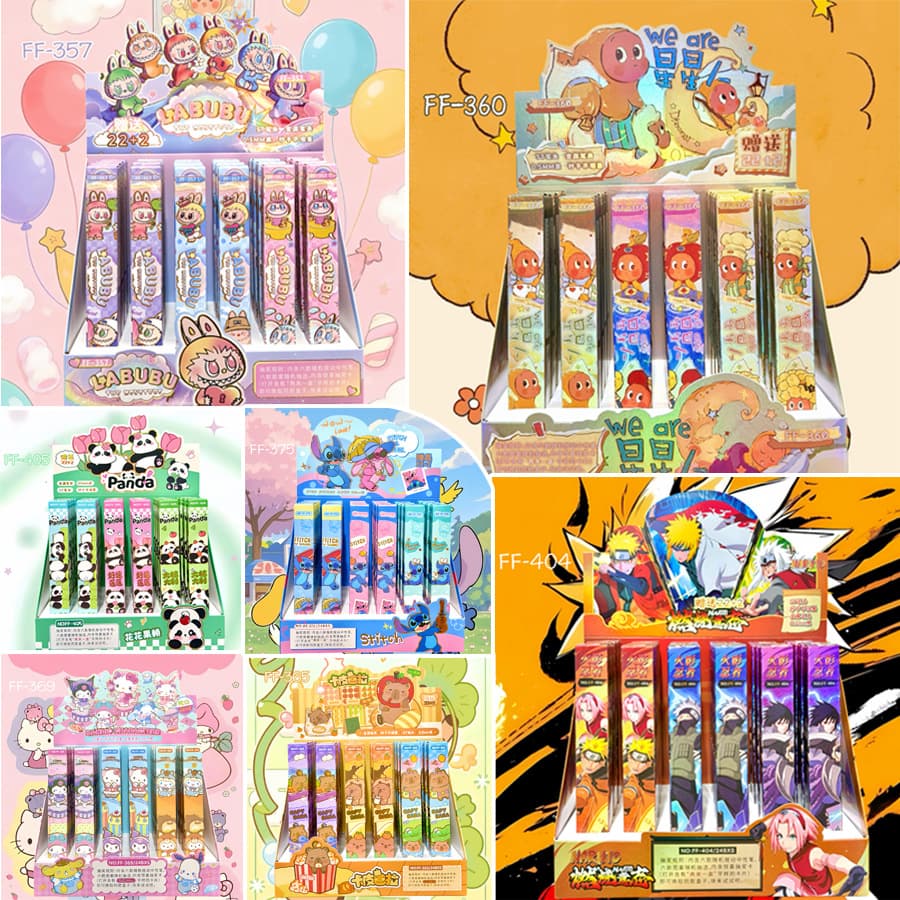 Cartoon Press-Type Gel Pen Blind Box Style 0.5 Student Pen Smooth Quick-Dry Writing Pen for Exam and Office Stationery
