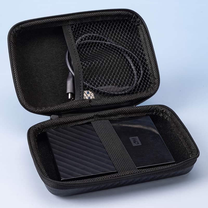 EVA Shockproof Hard Shell Storage Case for Portable Hard Drive, Digital Accessory Organizer, Cable and Earphone Pouch with Zipper