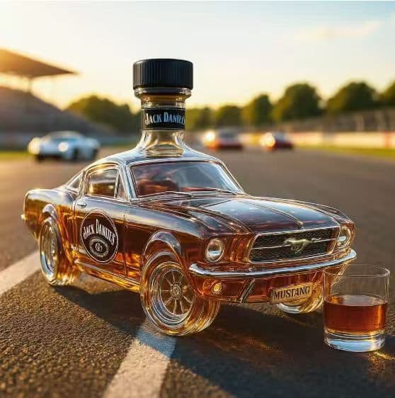 Cross-border new interesting whiskey bottle Mustang car whiskey glass bottle