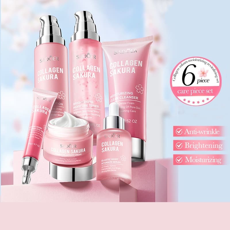 SADOER Sakura Collagen Hydrating Moisturizing Skin Care Set for Cross-border Wholesale