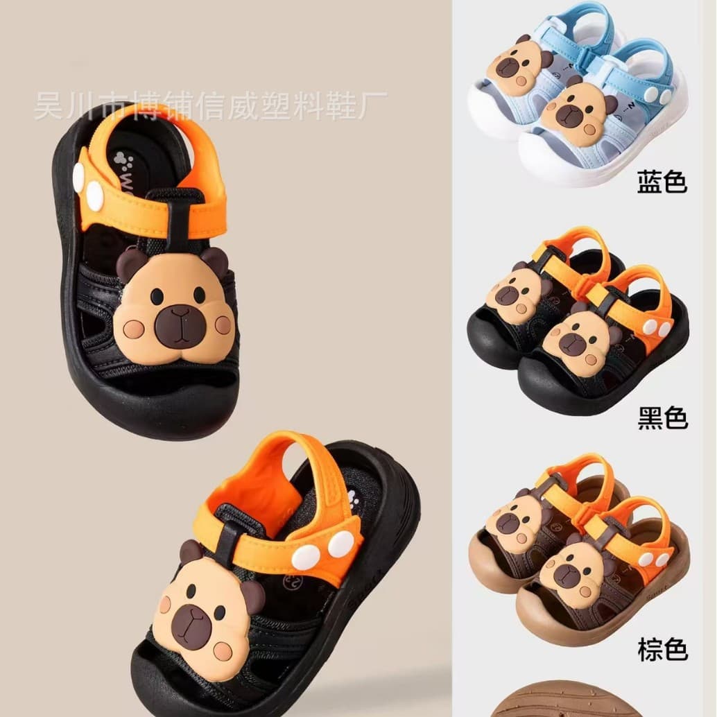 2026 Cartoon Baby Sandals Summer Boys Anti-slip Soft Sole Walking Shoes Girls Closed Toe Beach Shoes Baby Shoes