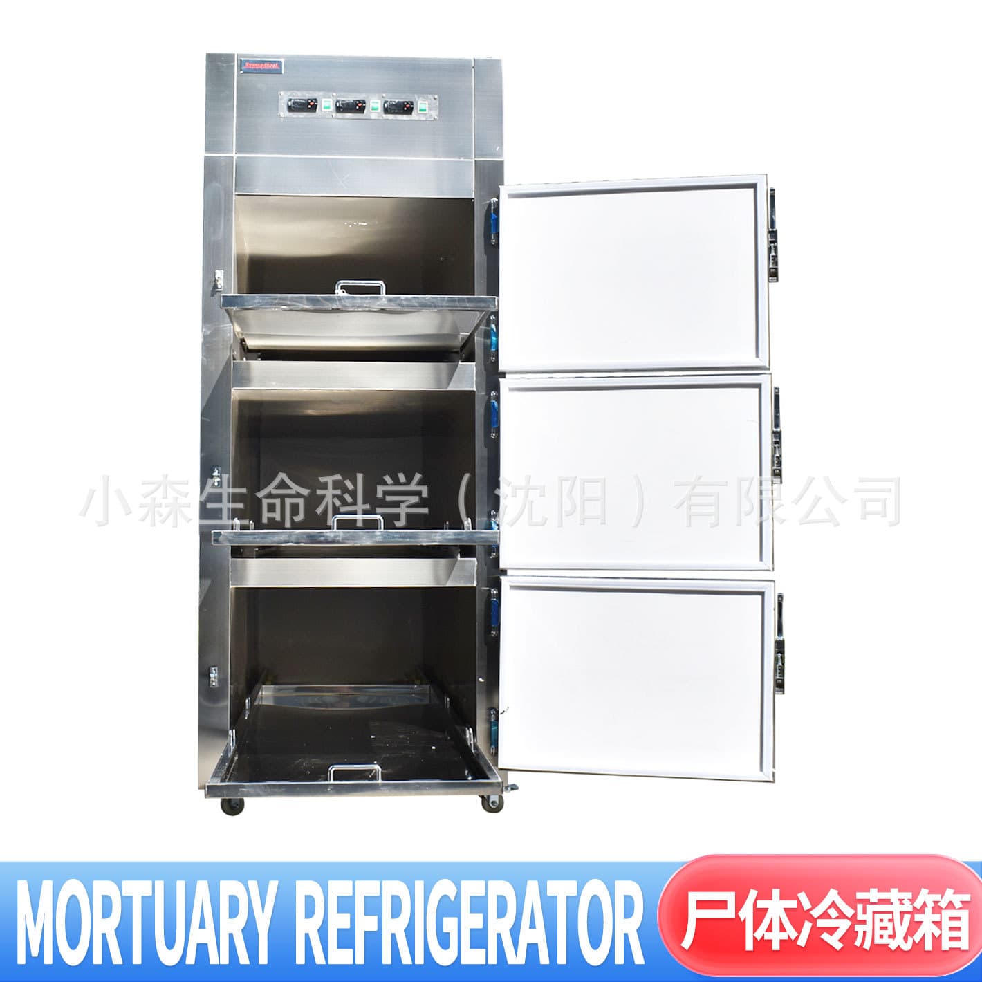Factory Direct Stainless Steel Three-Tier Corpse Refrigerator Morgue Freezing Body Preservation Stock Body Storage Cabinet