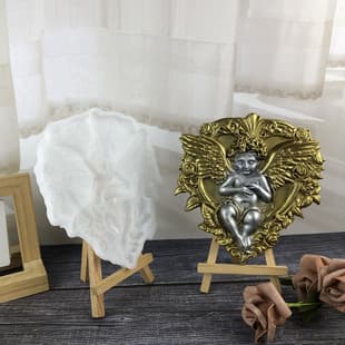 X1025 Winged Little Angel Decorative Cement Plaster Mold DIY Silicone Mold