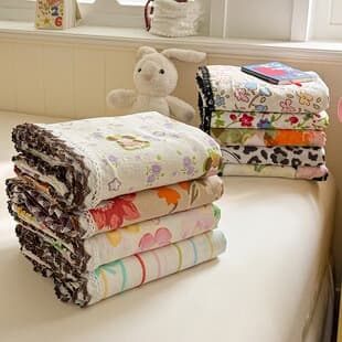 2026 New Bed Sheet with Lace Trim, Crinkled Double-Layer Gauze Single Bed Sheet and Pillowcase Set, Korean Style Ins Floral Three-Piece Set