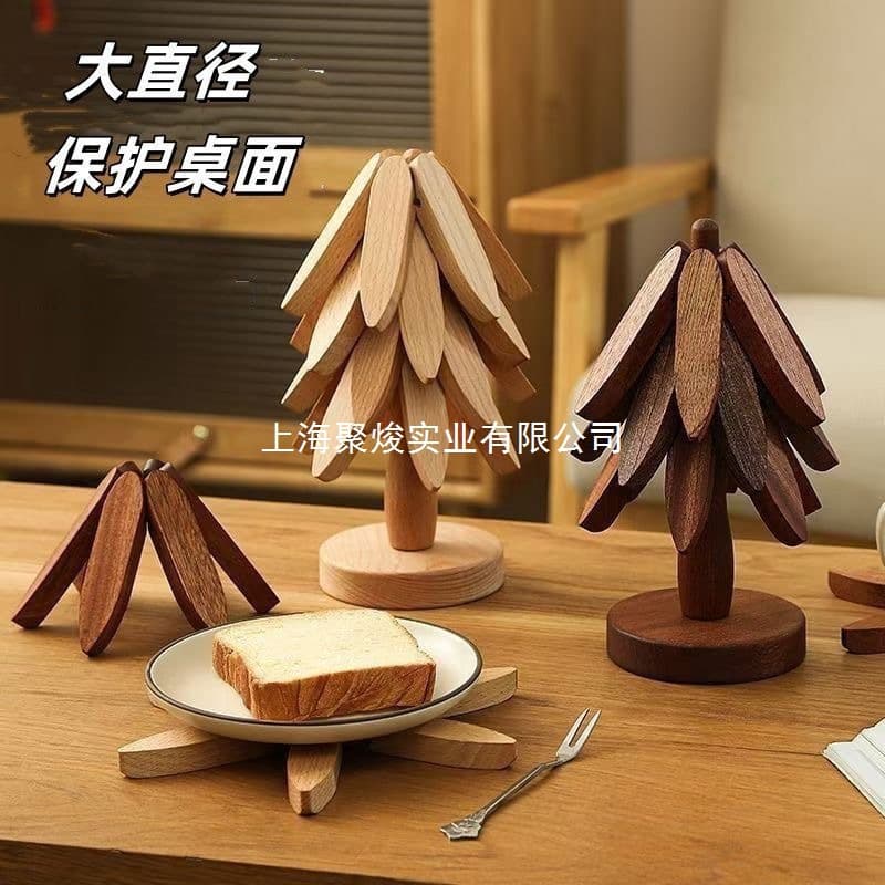 Solid wood insulation mat, placemat, anti-scalding mat, bamboo simple household high temperature resistant table mat, pot mat, coaster, casserole mat