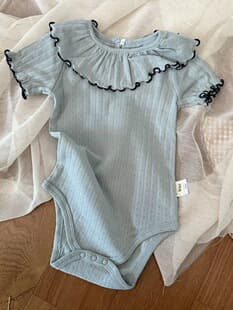 Baby Clothes Summer Thin Infant Knitted Romper 2025 Baby Outwear Cute Lace Round Neck Bodysuit