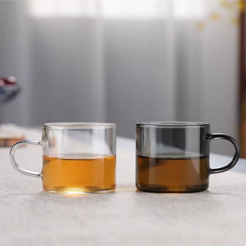 Heat-Resistant Small Tea Cup with Handle, Borosilicate Glass Tasting Cup, Host Cup for Serving Guests, Kung Fu Tea Cup