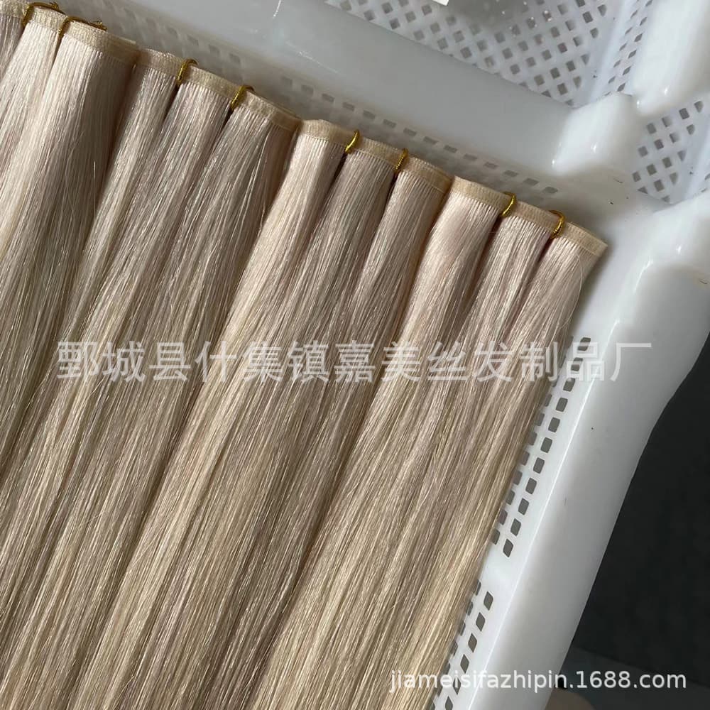 Factory supply human hair ribbon hair weft Shunfa braid hair Flat hair weft
