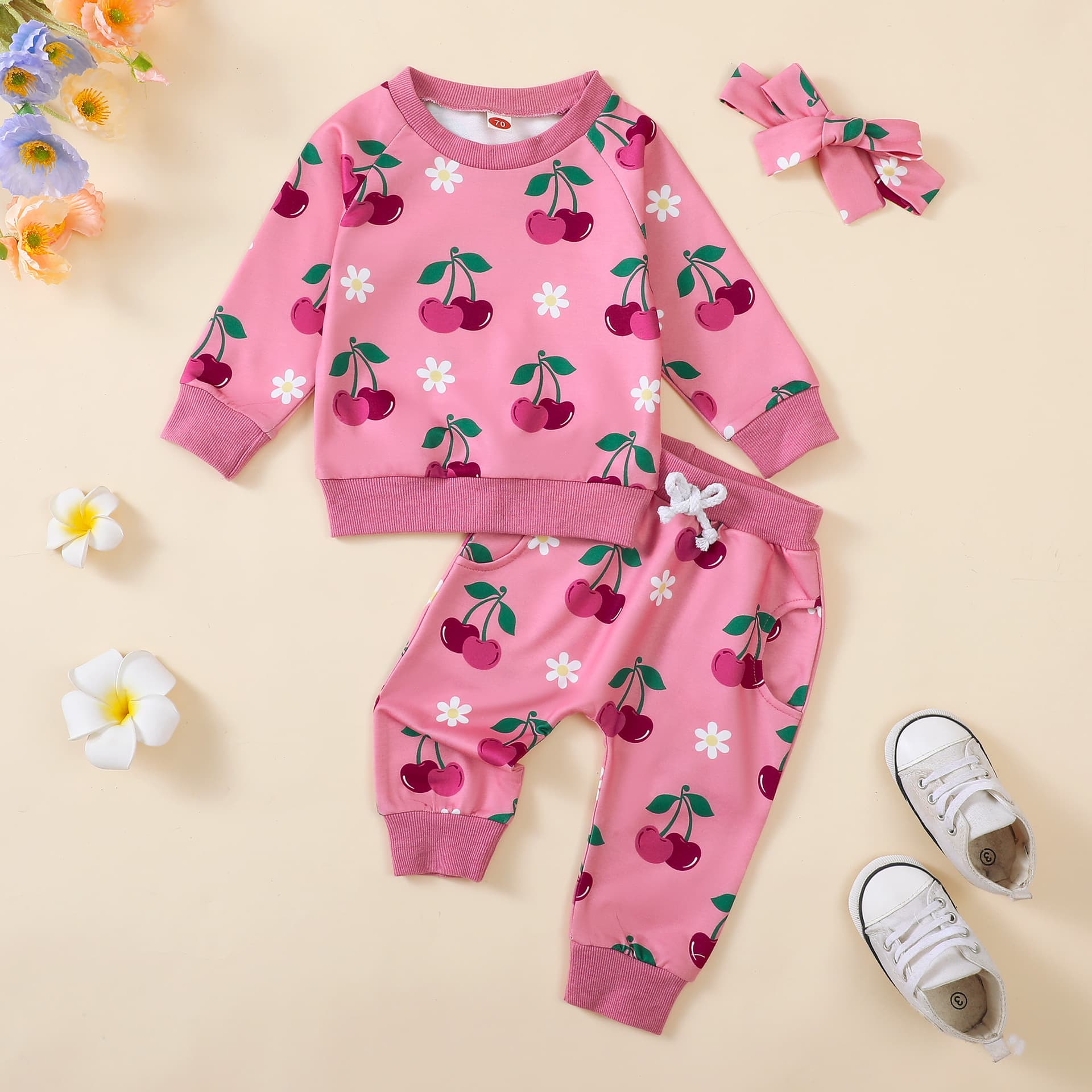 Kids Pajamas Homewear Spring Autumn Printed Cute Pullover Base Layer Toddler Kids Long Sleeve Sweatshirt Two-piece Set