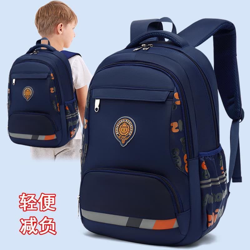 Spine-Protecting School Backpack for Boys, New Kids Backpack, Korean Style, Large Capacity, Waterproof, Lightweight, Gift