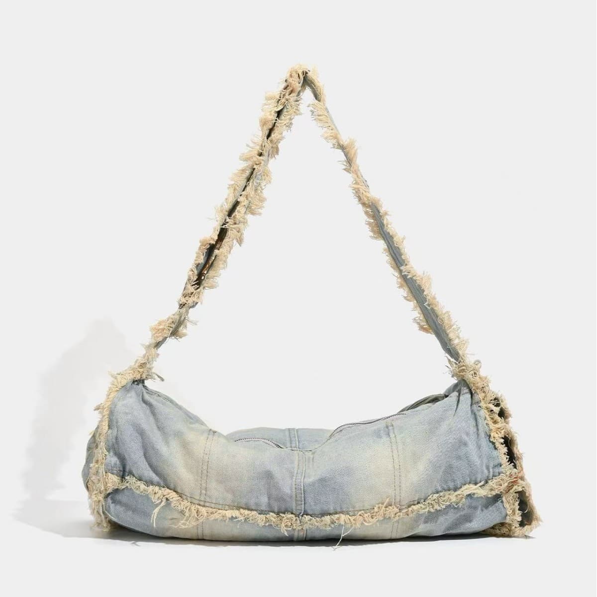 Vintage Versatile Crossbody Bag Korean Casual Denim Bag Women Large Capacity Gym Bag College Student Tote Bag Commuter