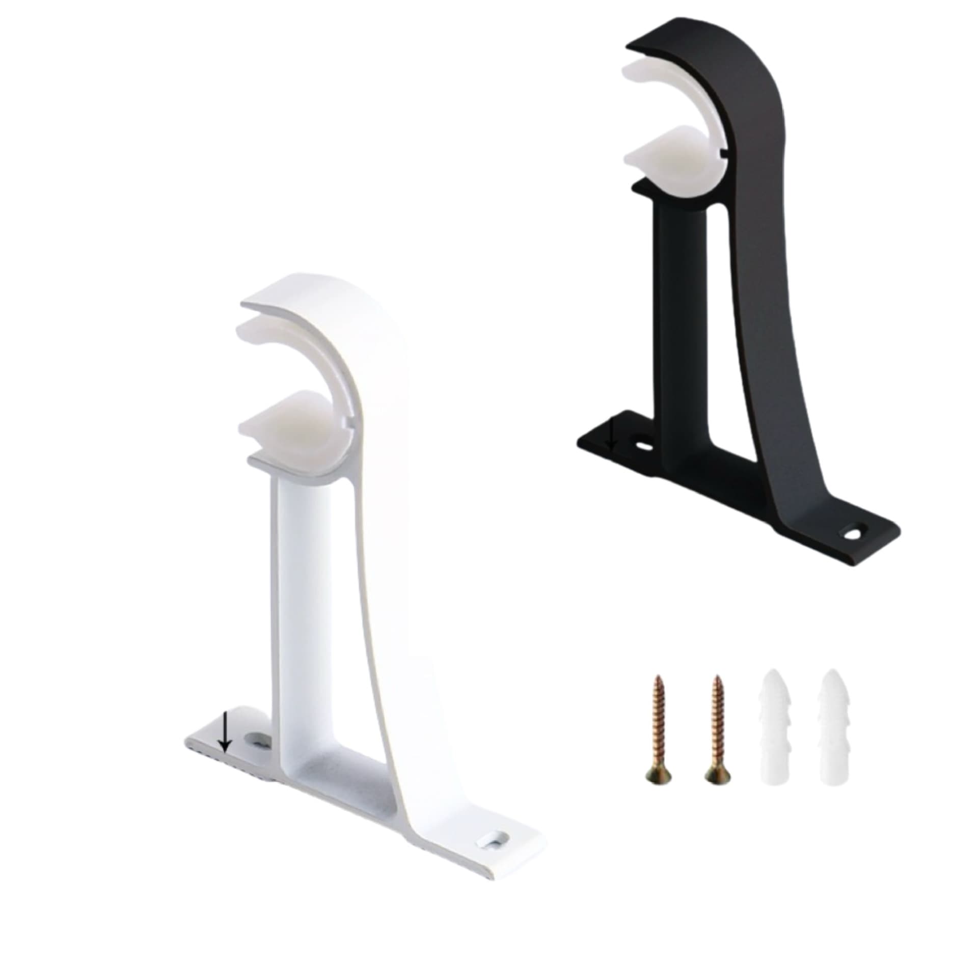 Curtain Rod Bracket Roman Rod Hook Base Aluminum Alloy Curtain Accessories Support Bracket Holder Hook Fixing Base Wall Hook