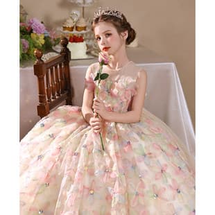Girls' Birthday Dress Luxury Stylish Flower Girl Little Girl Princess Dress Tutu Dress Host Piano Catwalk Performance