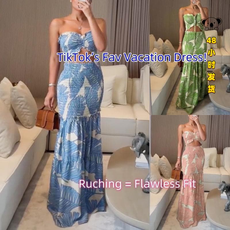 T 26252 Halter Print Vacation Dresses Halter Print Vacation Dress