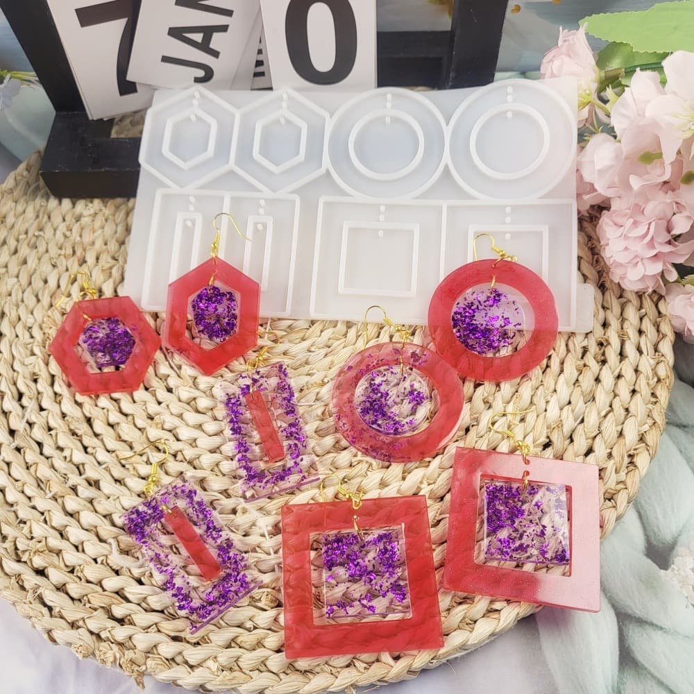 Z0020 Geometric Shape Earring Mold Crystal Resin Mold Silicone Mold DIY Decoration Silicone Mold