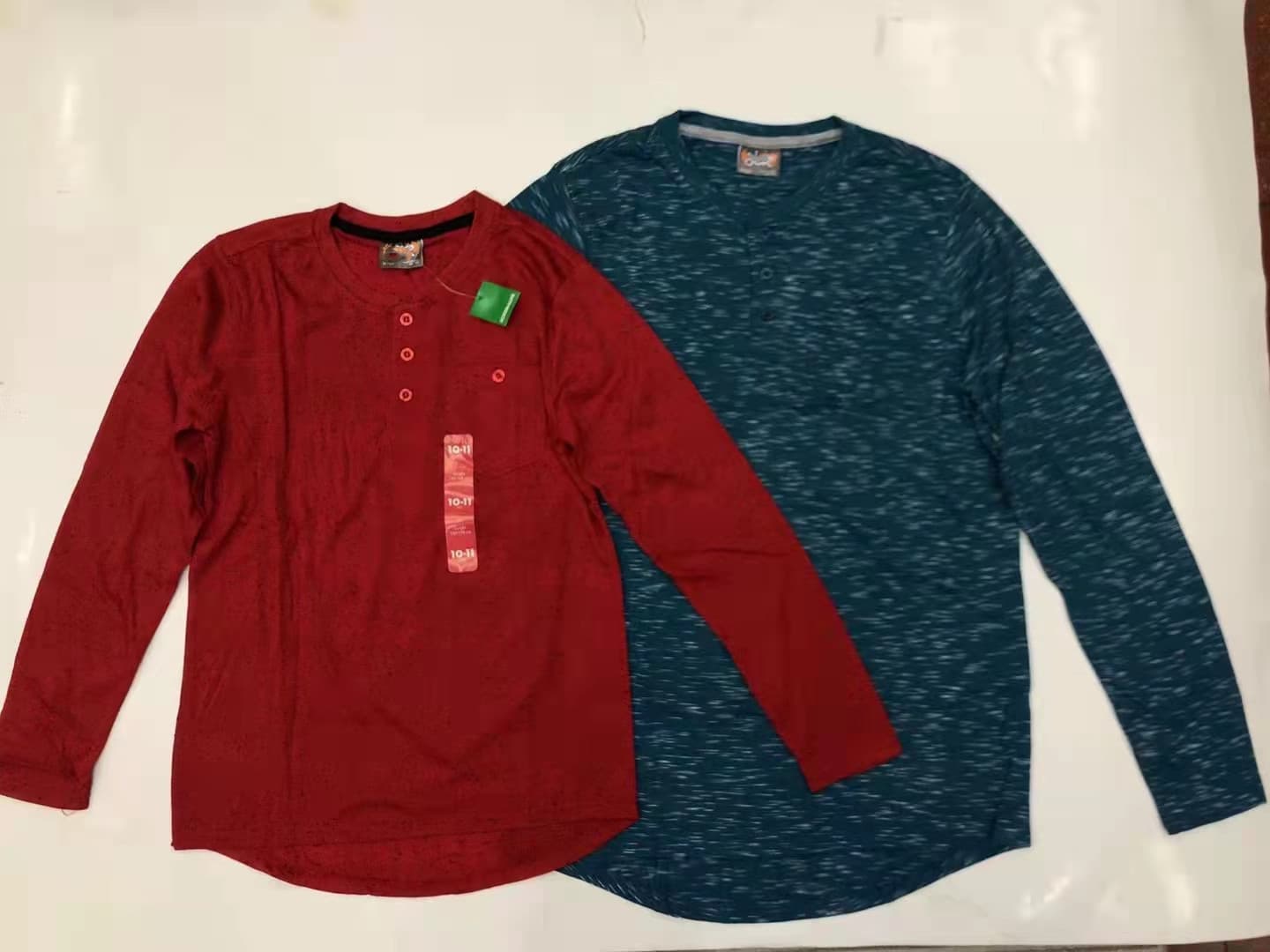 Boys' Long-Sleeve T-Shirt, 65% Polyester + 35% Cotton, Round Neck, Medium and Large Kids' T-Shirt