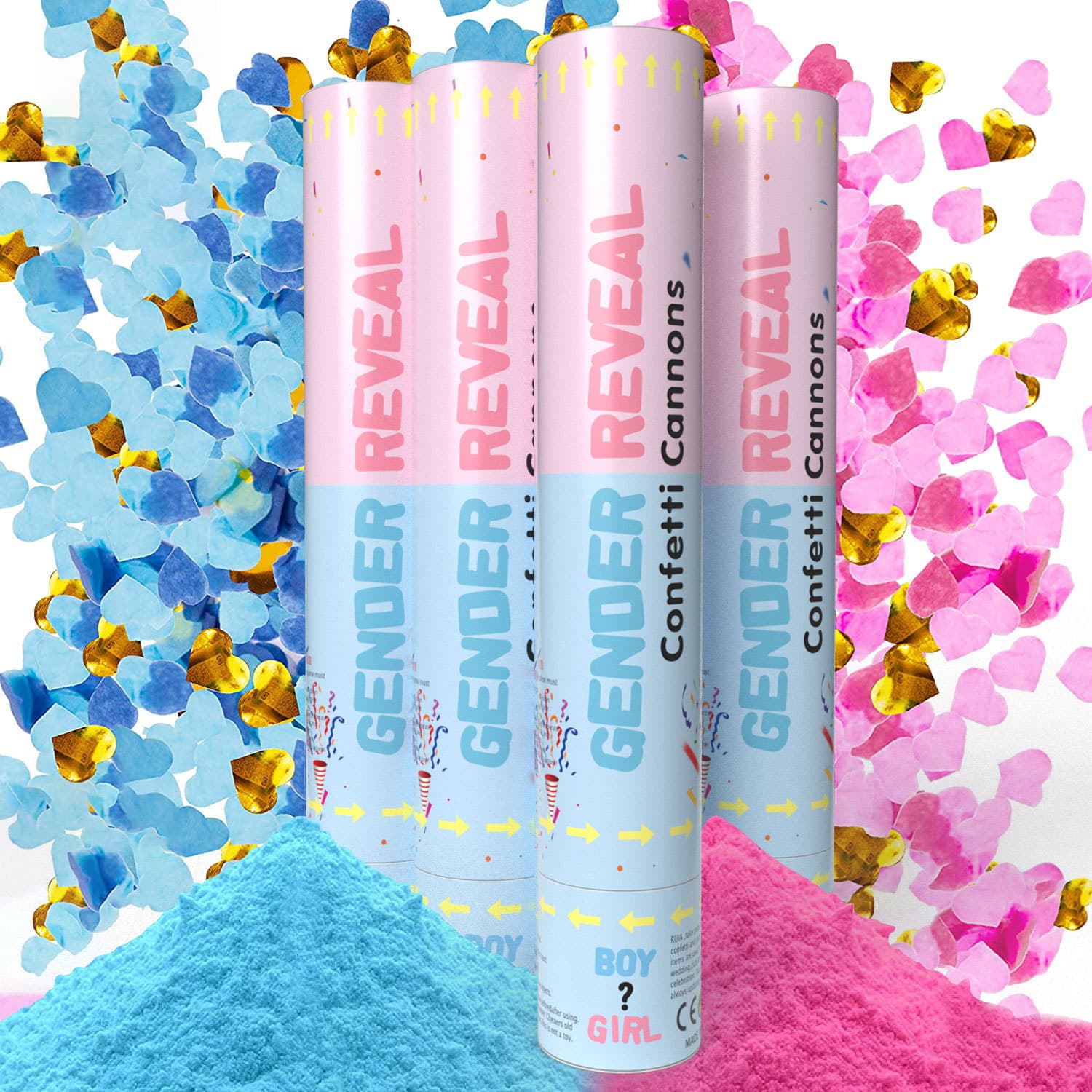 Factory Wholesale Gender Reveal Party Hand Twist Confetti Cannon GENDER REVEAL Spinning Fireworks