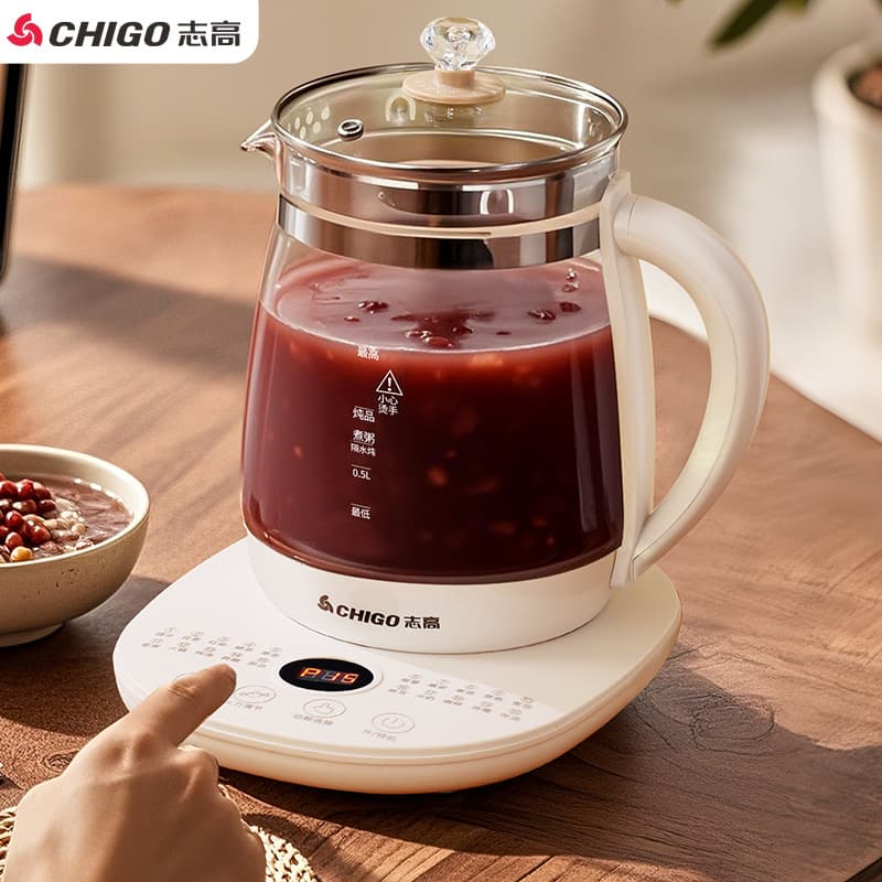 Chigo Health Pot, Compact All-in-One Office Kettle with Stewing, Heat Preservation, Multi-function, Automatic Tea Maker and Water Boiler