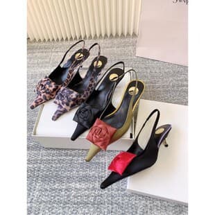 Pointed Toe Ultra High Heel Women's Thin Heel Soft Leather Satin Closed Toe Slip-On Sandals for Women Summer Outdoor 2026 New Style