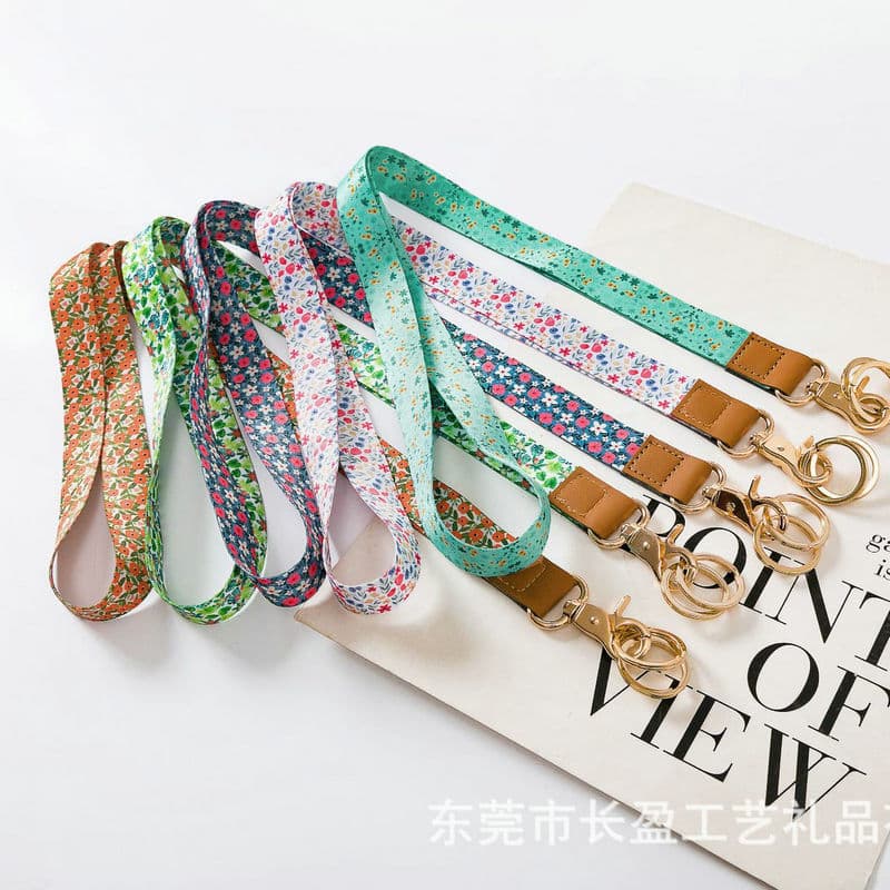 Manufacturer wholesale polyester heat transfer digital printed phone chain lanyard and leather lanyard