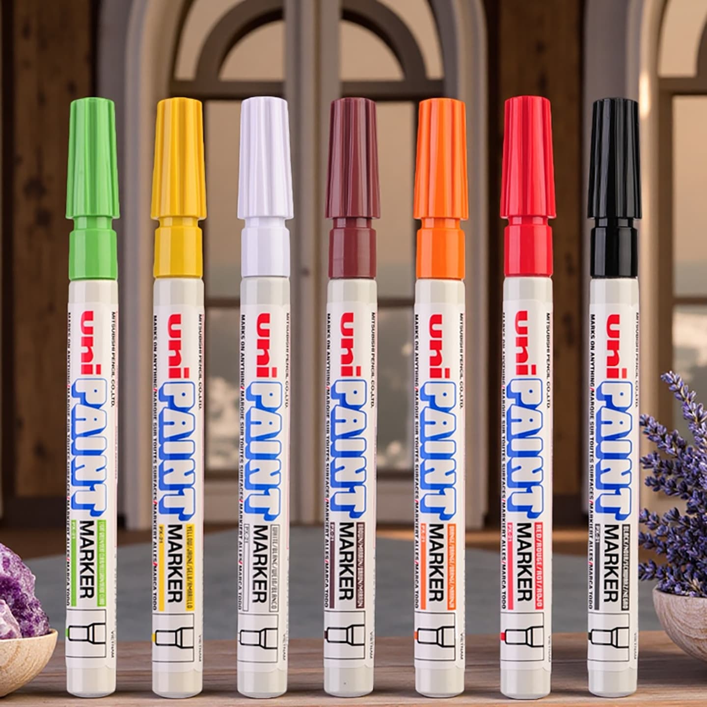 Uni Mitsubishi PX-21 Industrial Paint Pen Single-Head Signature Wedding Tire Touch-Up Pen Waterproof Oil-Based Marker Pen