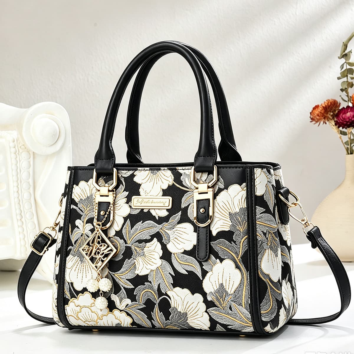 Hot-Selling Women's Bag for Export Orders, New Trendy High-End Handbag, Embroidered Printed Small Bag, Women's Shoulder Crossbody Bag
