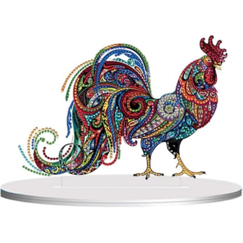 5D Amazon Hot Diamond Painting Rooster Ornament 5D Gemstone Embroidery Art Home Office Desktop Decoration Quantity