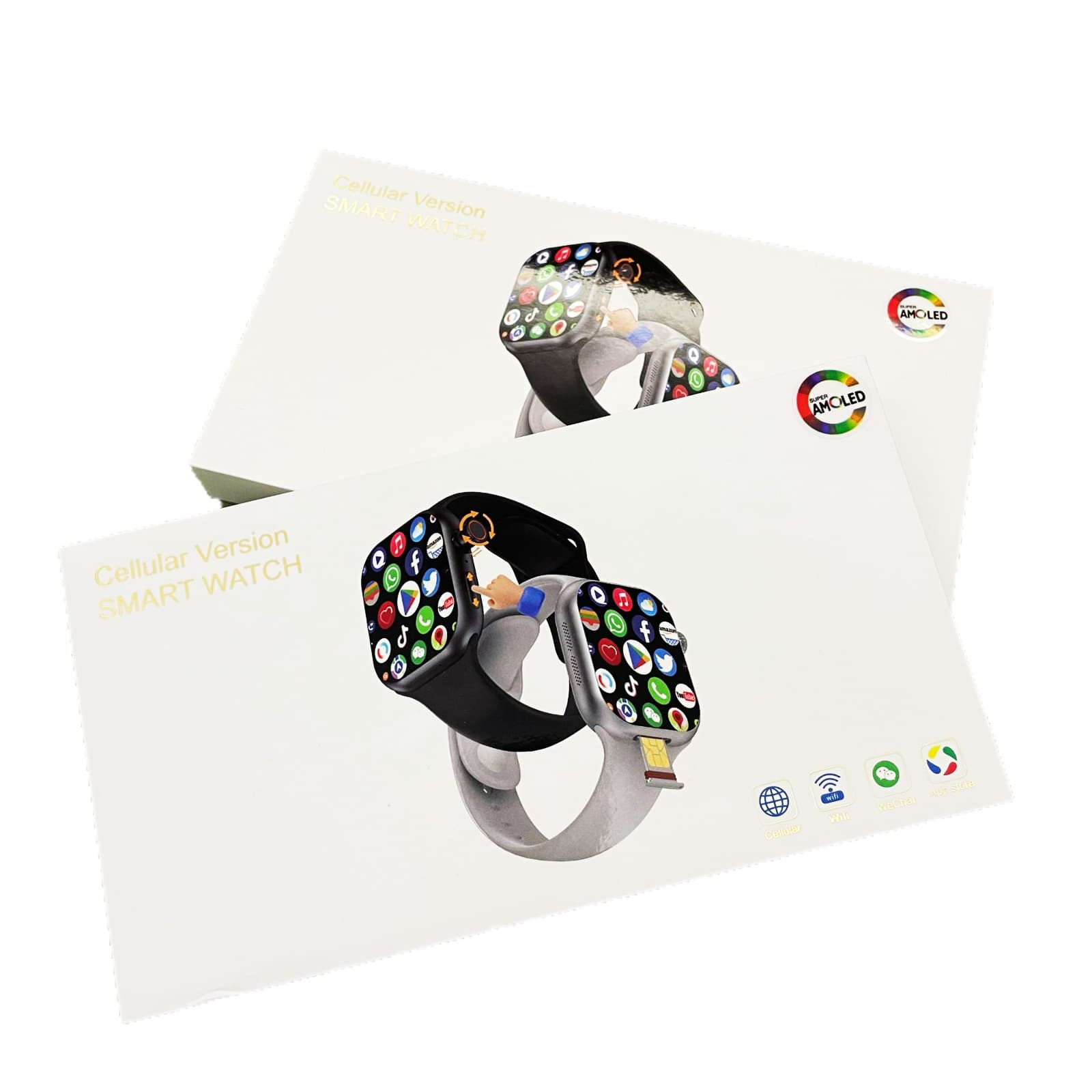 New CD20 Smart Watch S10 Cellular Version with SIM Card Slot 4G/WiFi Android Touch Buttons Rotating Camera