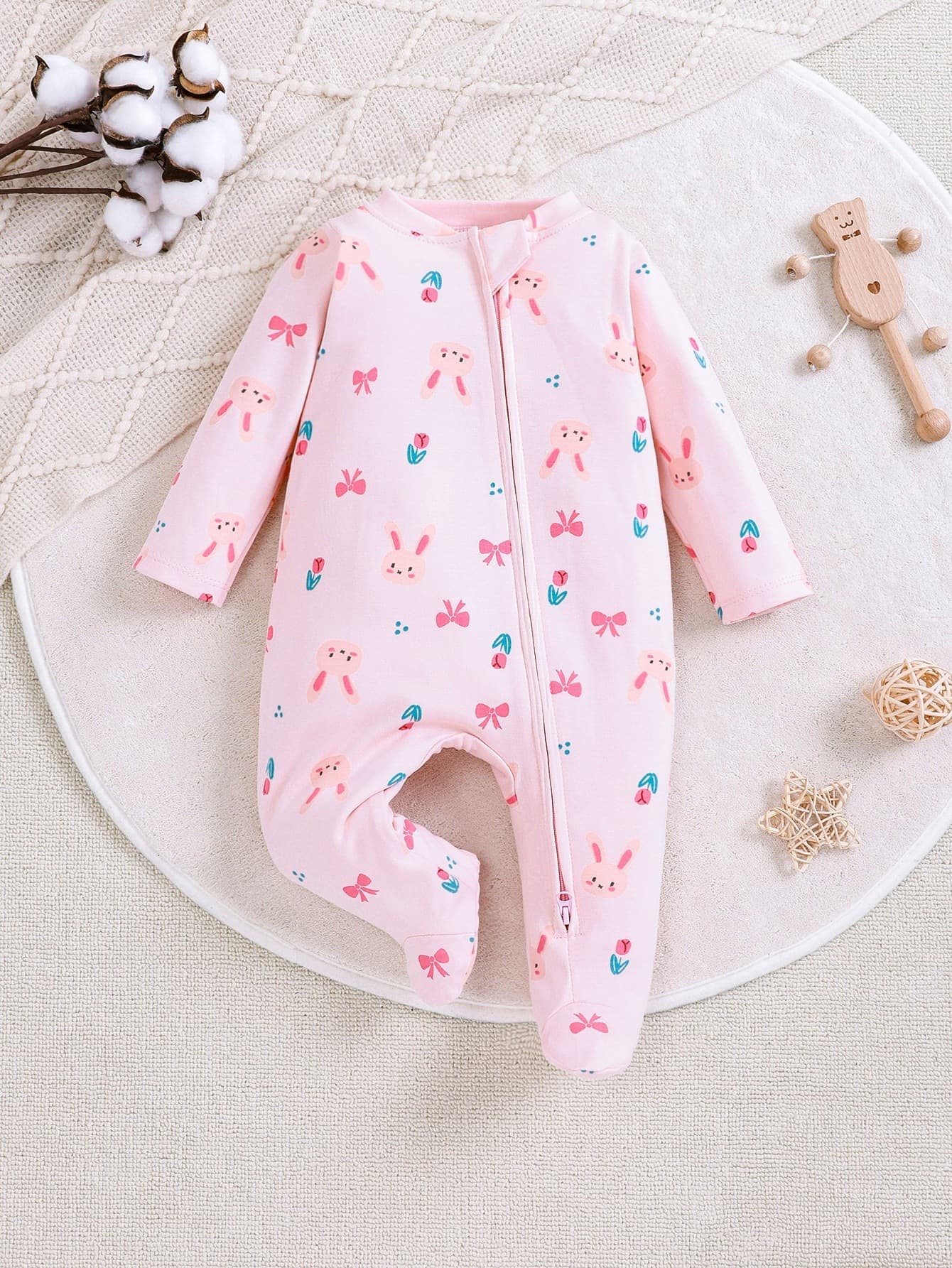 Baby Romper Autumn Winter Long Sleeve Bodysuit Easy On Off Belly Protection Newborn Jumpsuit Anti-Cold Double Zipper Long