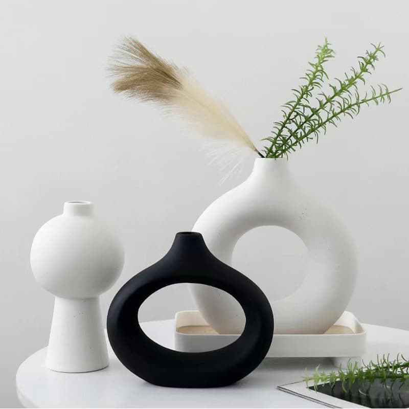 Modern Minimalist Creative Ceramic Vase Decoration for Living Room Entryway TV Cabinet Vase Set Home Decor