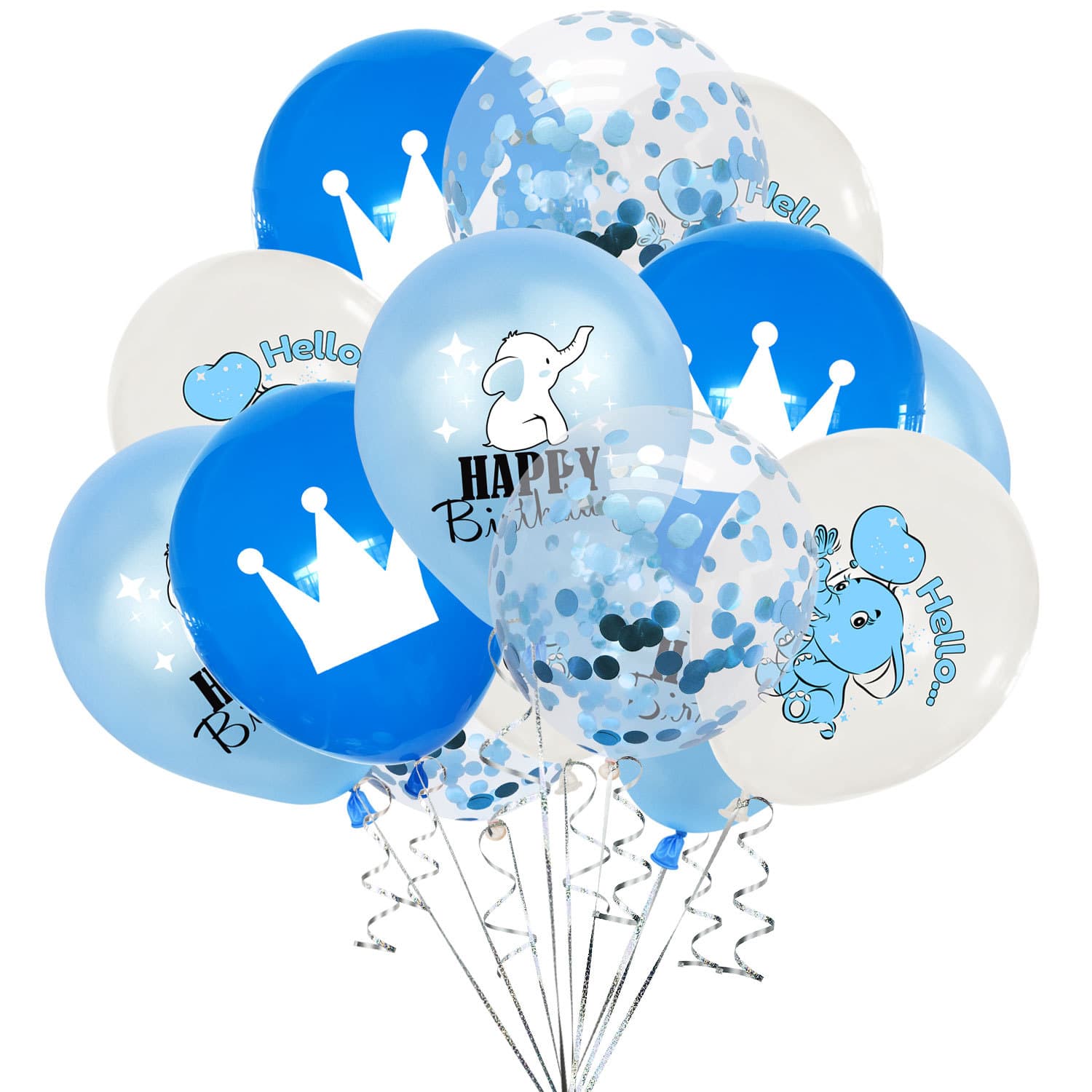 Baby Blue Pink Cartoon Elephant Balloons for Baby Shower Birthday Party Theme Decoration Latex Balloons