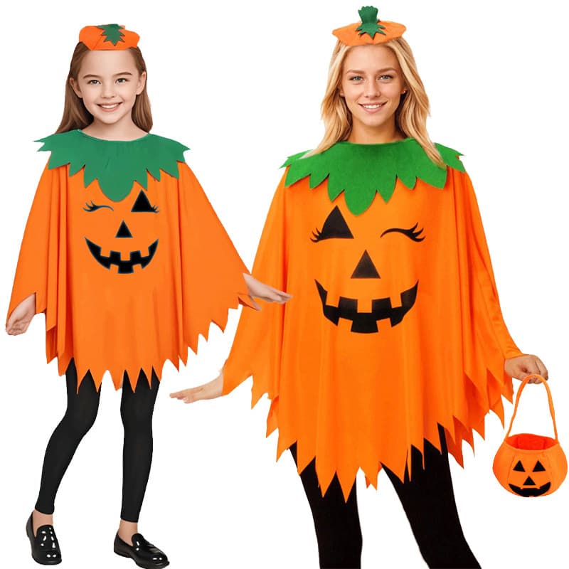 New Halloween Cape for Role Play Cosplay Stage Party Performance Festival Costume Pumpkin Cloak