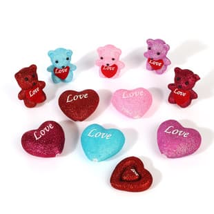 Valentine's Day Romantic Decor Preserved Flower Glass Dome Ornament Accessories Five-Pointed Star Bear Heart Small Figurine Wholesale