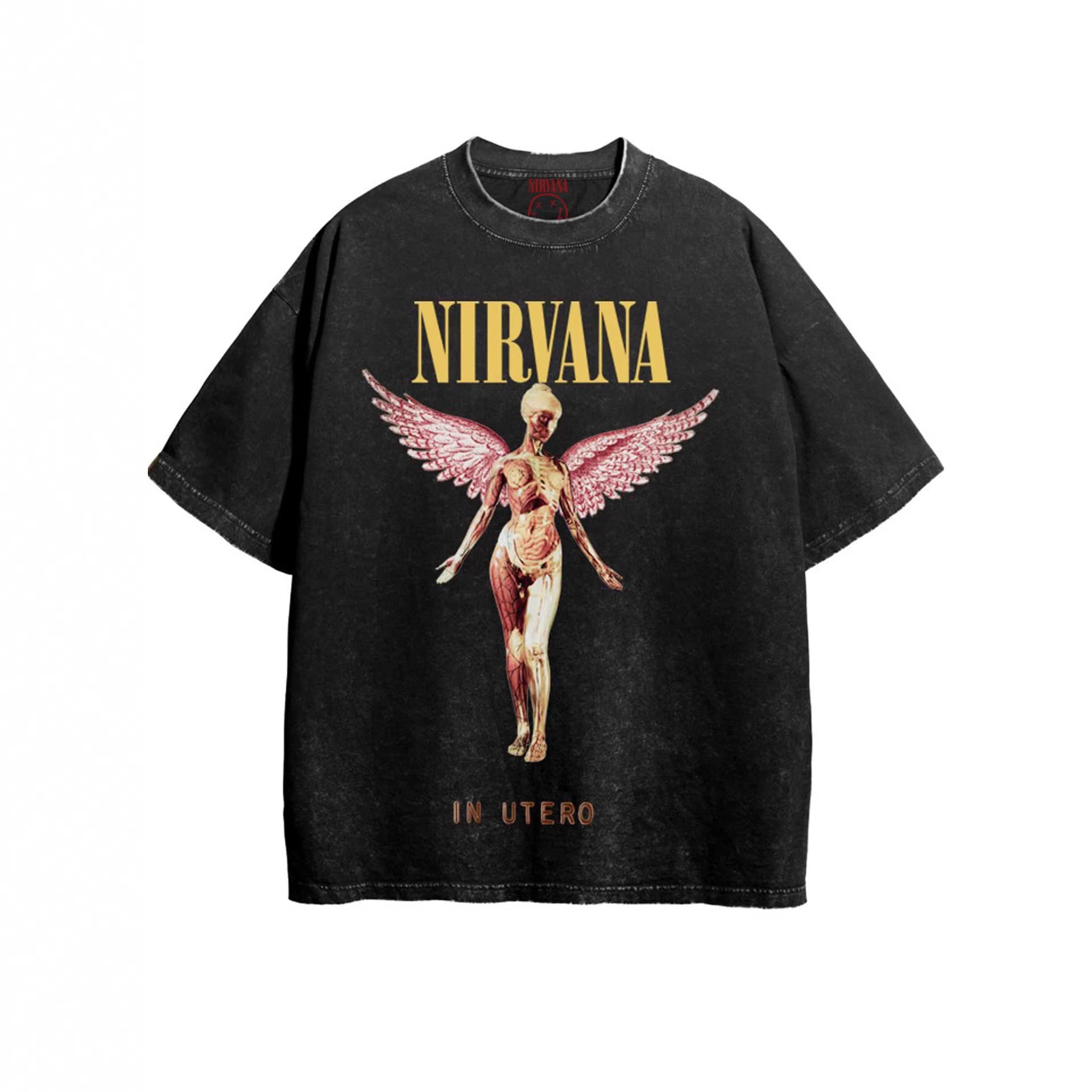 New Nirvana Band Rock Cobain Kurt Cobain Print American Retro Round Neck Loose T-Shirt