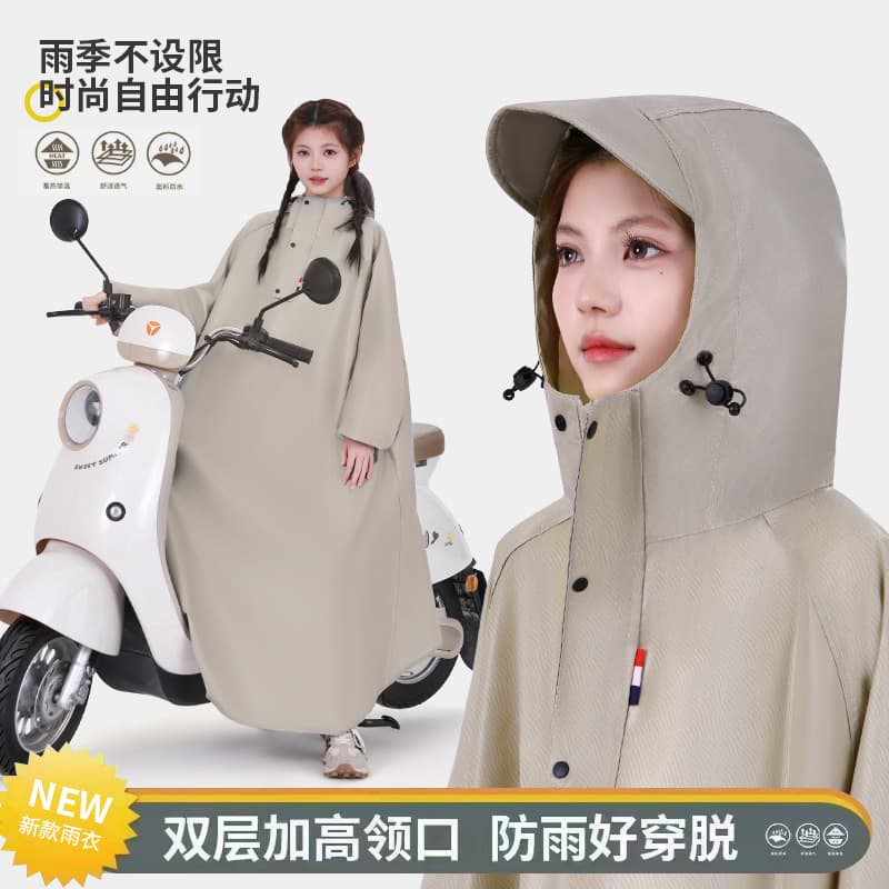Long Unisex Electric Vehicle Raincoat Full Body Waterproof Bicycle Riding Special Use Battery Car Raincoat Electric Car