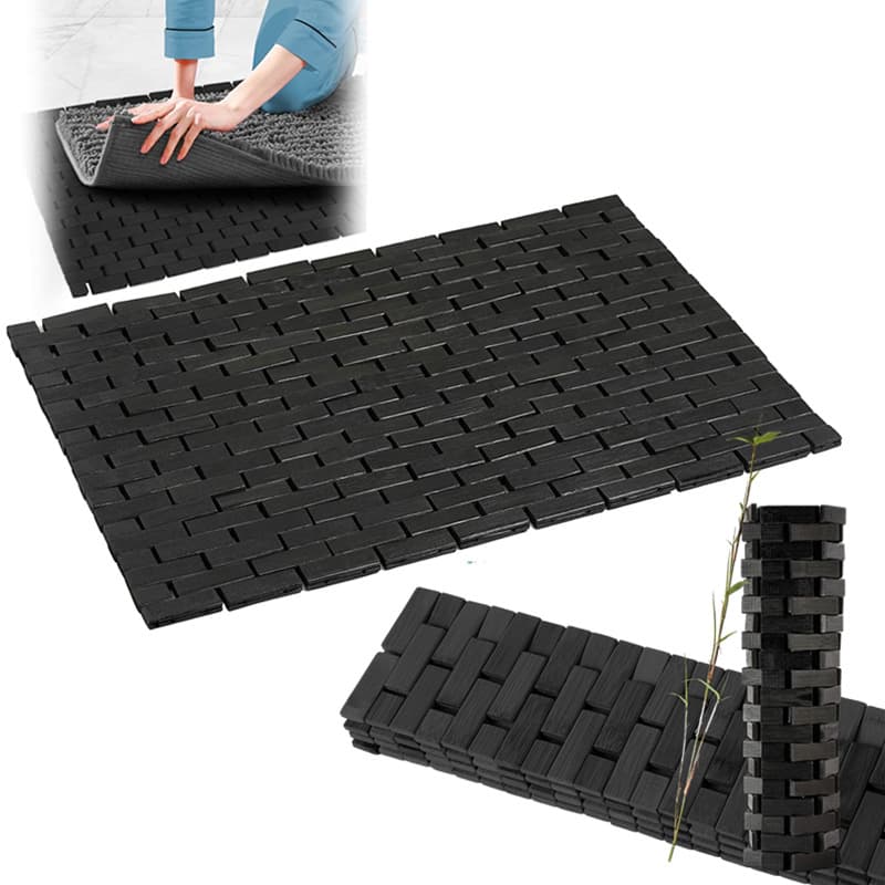 Amazon Home Bamboo Mat Bathroom Floor Mat Bamboo Woven Mat Bamboo Non-Slip Mat Toilet Foot Mat Thickened Bamboo Block Mat