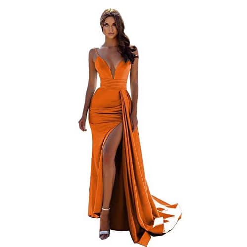 New V-Neck Slimming High Split Satin Dress Strapless Gown for Women Fashion Show Support E-commerce Elegant Floor-Length