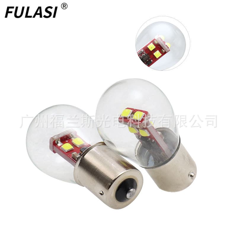 Cross-border Modified 1156 Automotive LED 12V/24V Universal Turn Signal 3030 High Brightness 1157 Brake Light 1156 Transparent