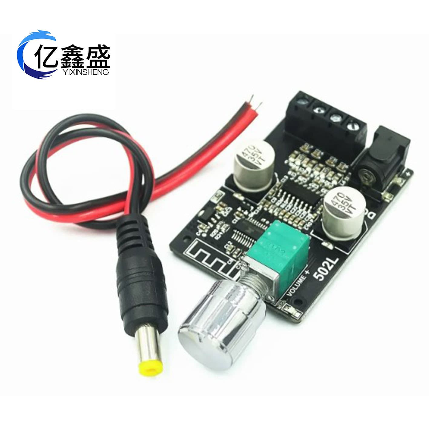 ZK-502L Mini Version 50Wx2 Bluetooth Digital Amplifier Board with Knob Volume Control and Switch
