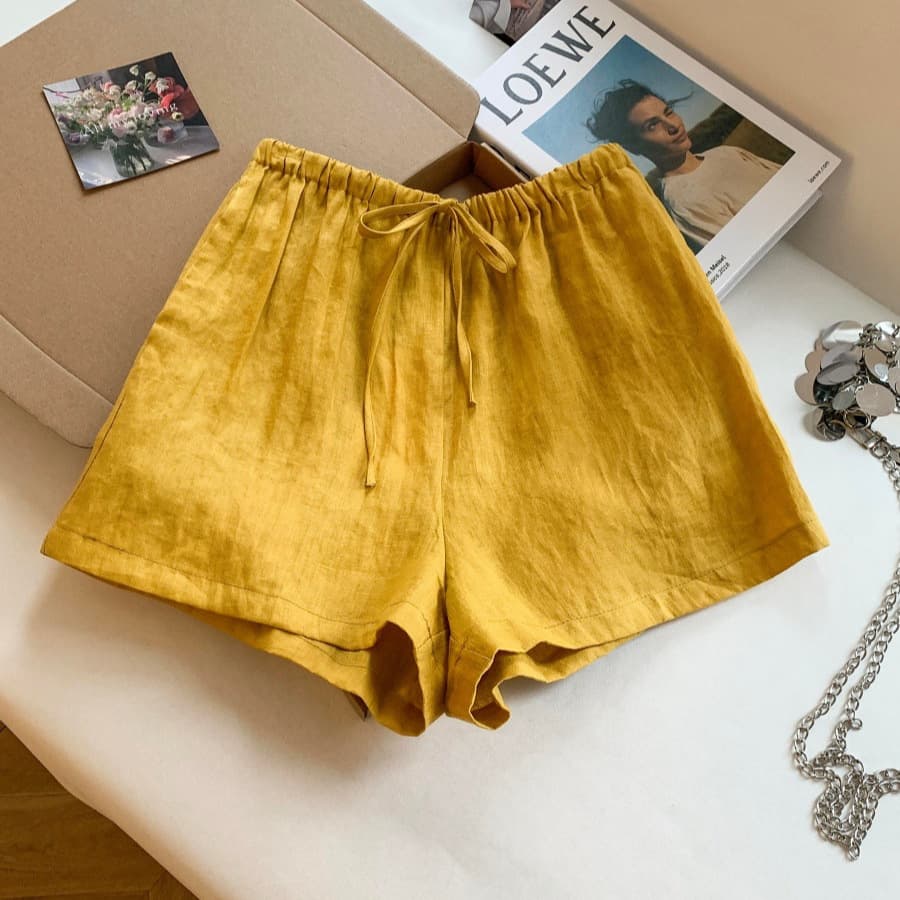 2026 Summer Versatile Comfortable Fashionable Cotton-Linen Casual Shorts, Five-Point Thin Wide-Leg Cotton-Linen Shorts
