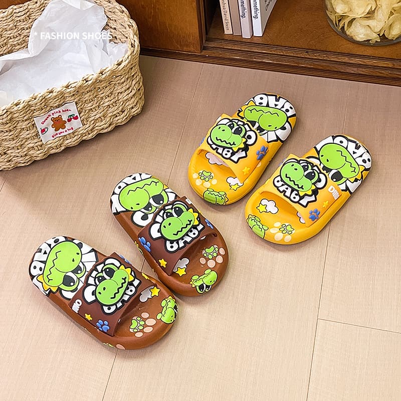 Cartoon Dinosaur Children's Slippers Summer Soft Sole Non-Slip Indoor Outdoor Baby Slippers for Boys and Girls