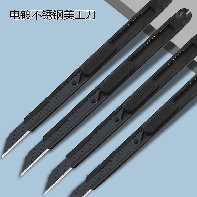 Wholesale from Manufacturer: Small Metal Utility Knife, Mini Black Electroplated Stainless Steel Express Unpacking Knife, Paper Cutter and Cutting Tool