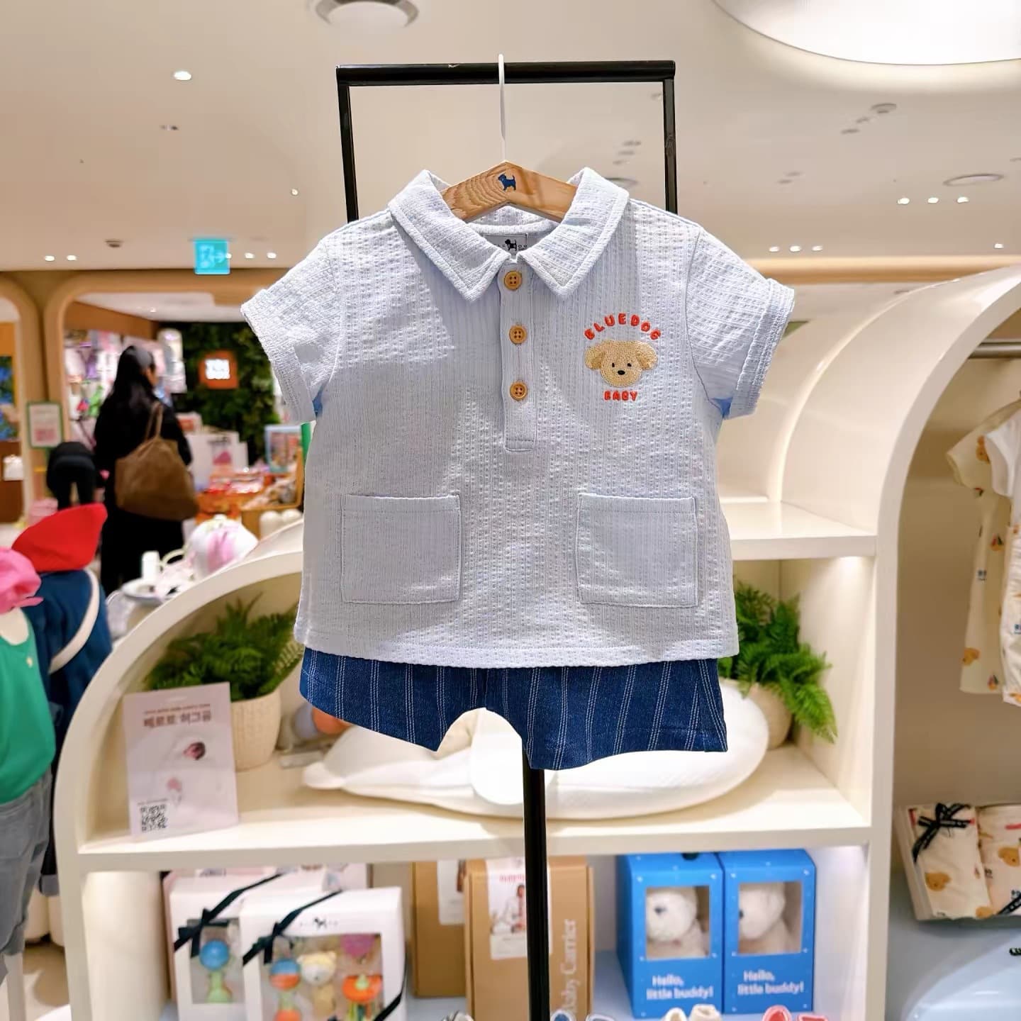 Blue Dog Korean Children's Clothing 2026 Summer New Arrival Baby Boy Cotton Skin-Friendly Korean Style Set Korean Export
