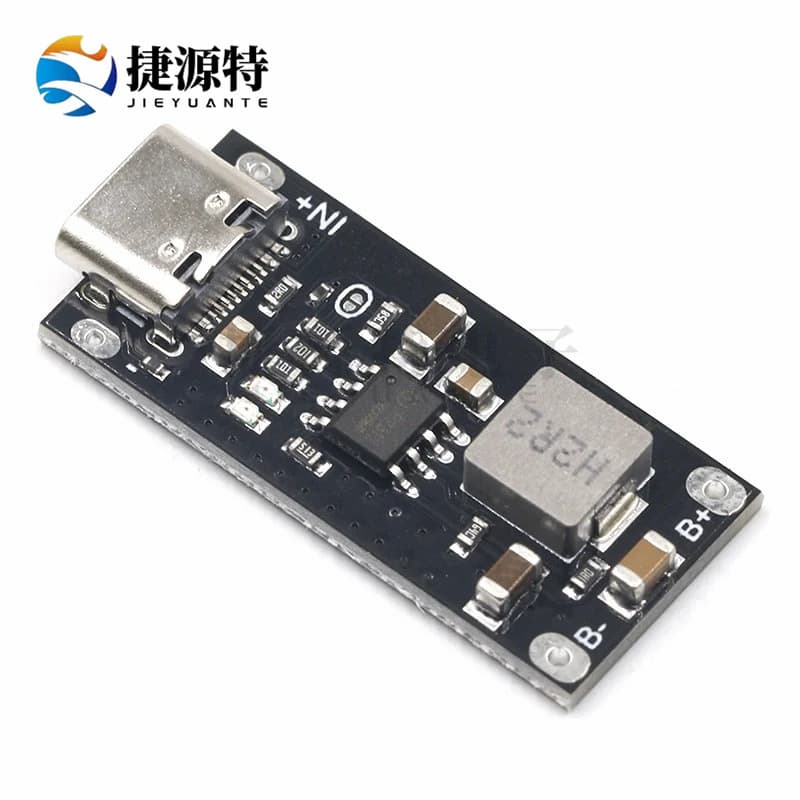 3A High Current Polymer Ternary Lithium Battery Charging Board, 5V to 4.35V / 5V to 4.2V, Supports Type-C Input