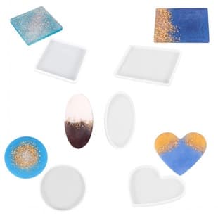 DIY Crystal Epoxy Resin Silicone Cake Mold Heart Round Oval Square Rectangle Tabletop Coaster Decoration Mold